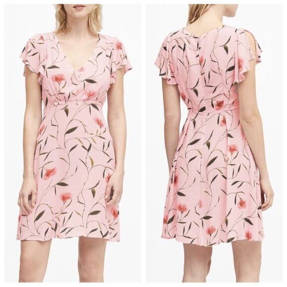 NWT Banana Republic Ecovero Pink Floral Dress Size 2P - Picture 8 of 8